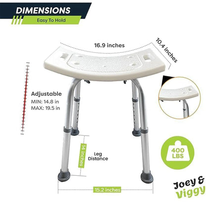 Non-Slip Light Weight with Adjustable Height Shower Stool EldyCare