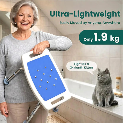 Padded Shower Stool with Adjustable Height & Shower Head Holder EldyCare