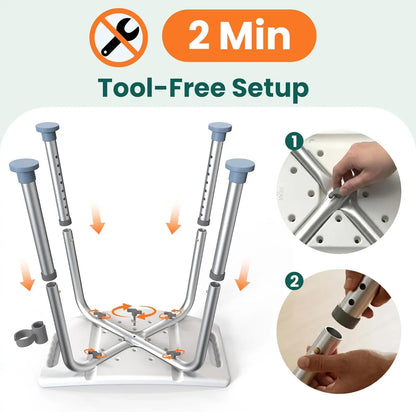 Padded Shower Stool with Adjustable Height & Shower Head Holder EldyCare