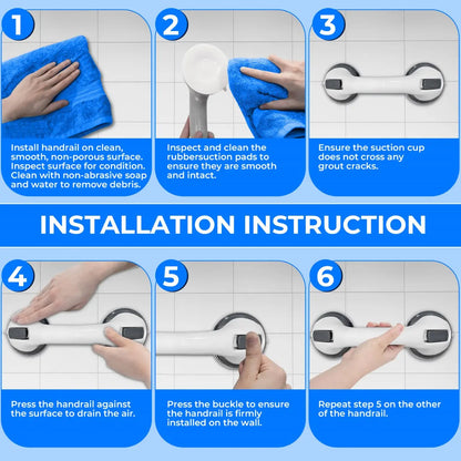 Suction Grab Rail For Bathroom 30 cm Max Hold 100 kg Pack of 2 EldyCare