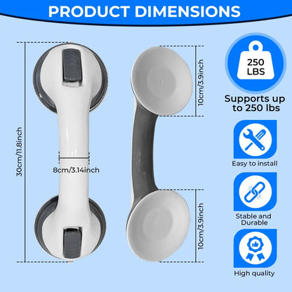Suction Grab Rail For Bathroom 30 cm Max Hold 100 kg Pack of 2 EldyCare