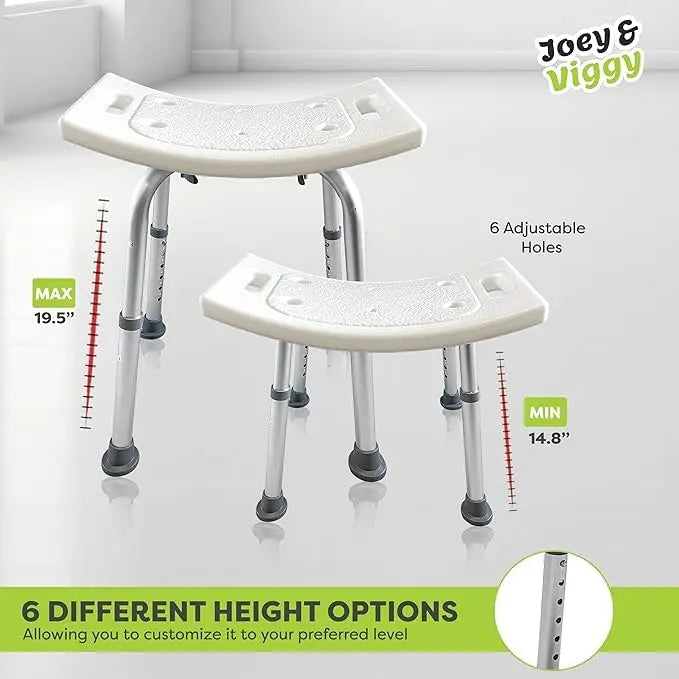 Non-Slip Light Weight with Adjustable Height Shower Stool Joey&Viggy