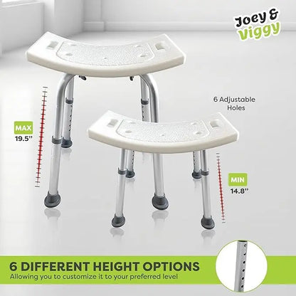 Non-Slip Light Weight with Adjustable Height Shower Stool EldyCare