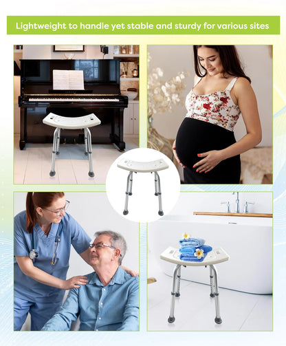 Non-Slip Light Weight with Adjustable Height Shower Stool EldyCare